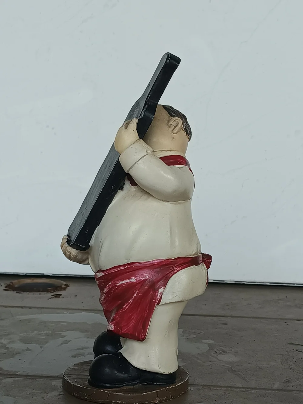 Vtg Italian Fat Chef Baker Holding Menu Statue Figurine Retro Kitchen Decor Med.
